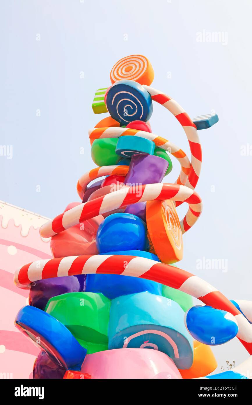 Sculpture colorée de bonbons Banque D'Images