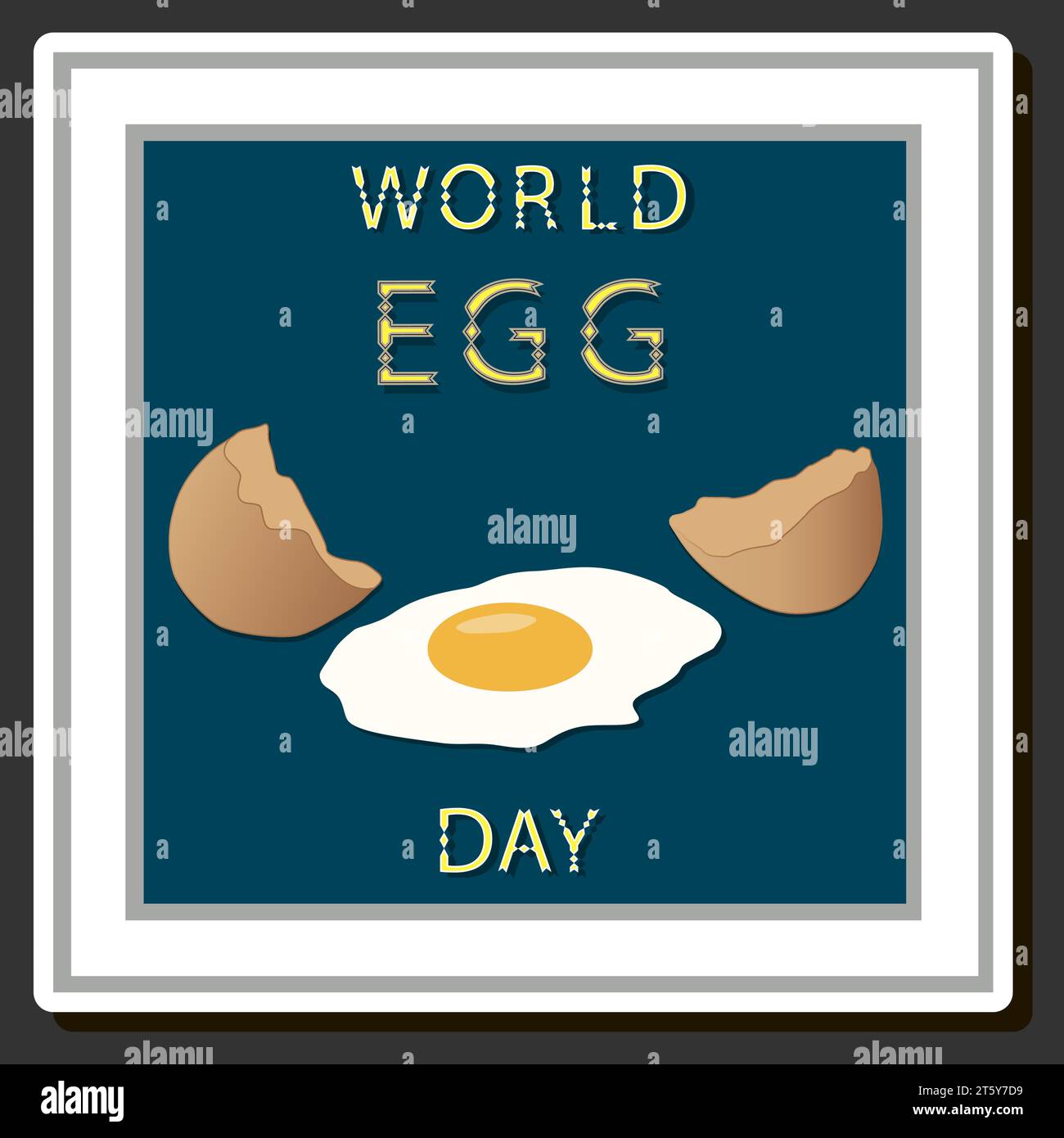 Belle illustration en couleur sur le thème de la célébration de la fête annuelle Journée mondiale de l'œuf Illustration de Vecteur