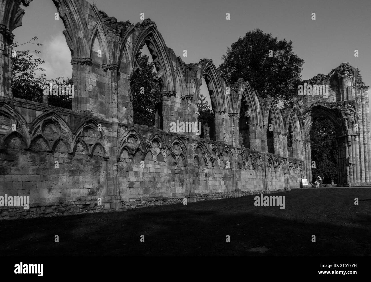 Les ruines de l'abbaye bénédictine Sainte-Marie fondée en 1088. York Angleterre Royaume-Uni. Octobre 2023 Banque D'Images