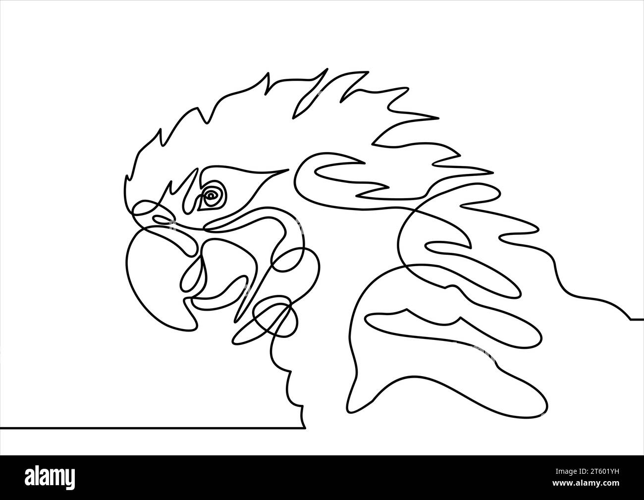 Dessin au trait continu. Oiseau perroquet. Illustration vectorielle Illustration de Vecteur