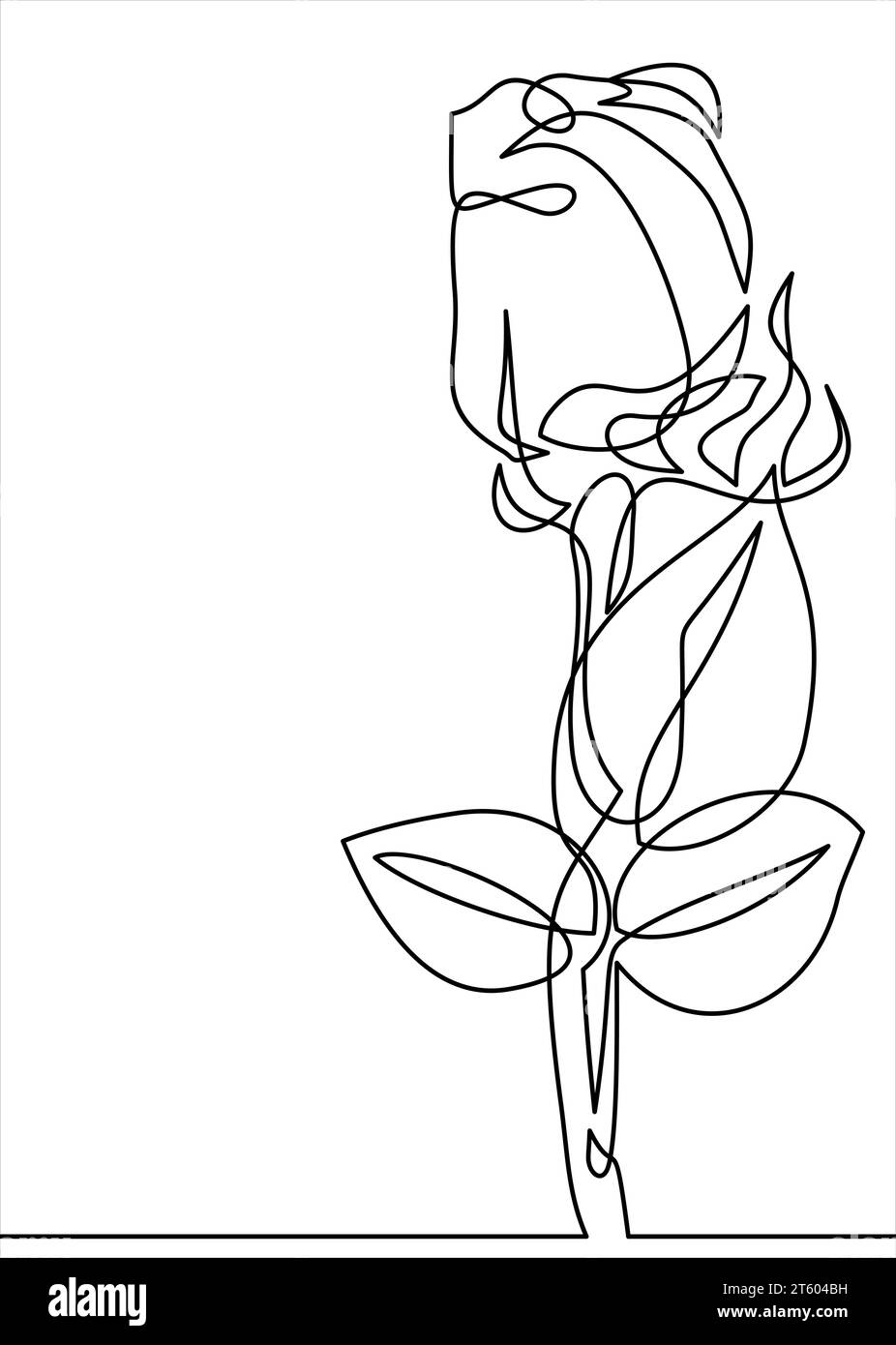 vecteur de fleurs roses- dessin au trait continu Illustration de Vecteur