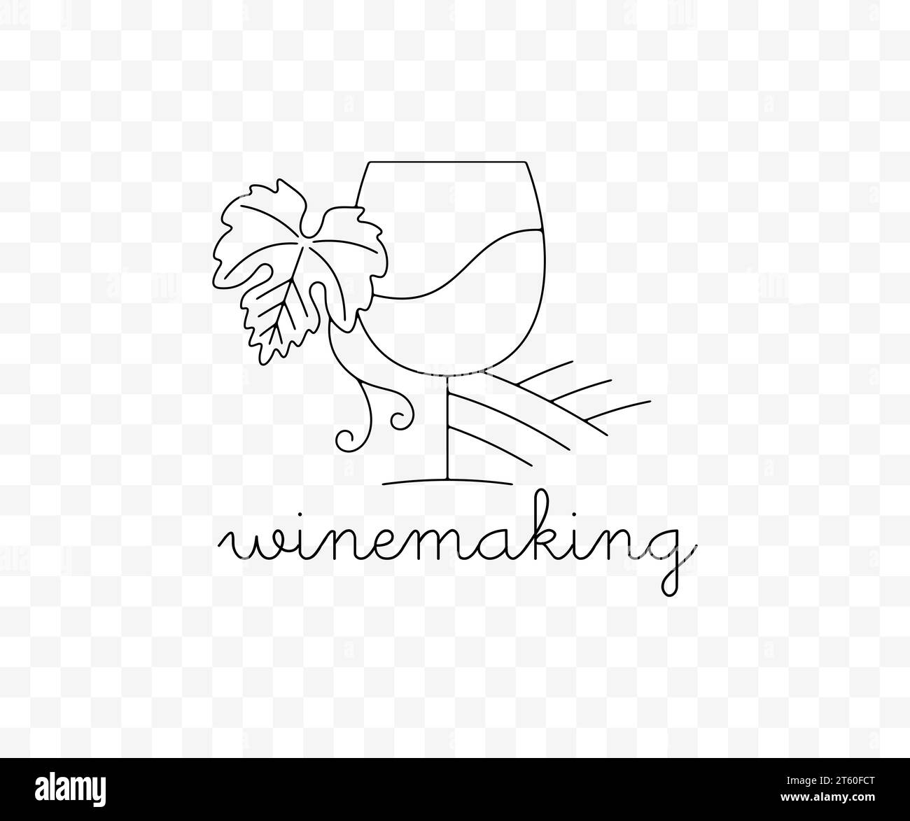 Vin de verre, feuille de raisin et vignoble, design graphique. Cave, vin, vinerie, vinification, alcool, boire et boire, conception vectorielle et illustration Illustration de Vecteur