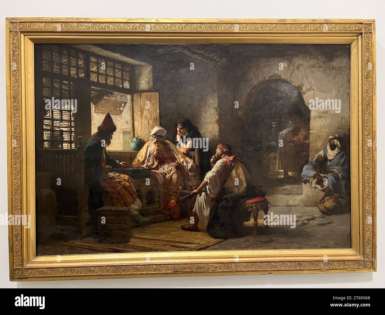 'An intéressant Game', 1881, huile sur toile, Frederick Arthur Bridgman, américain, 1847-1928. Brooklyn Museum. Banque D'Images