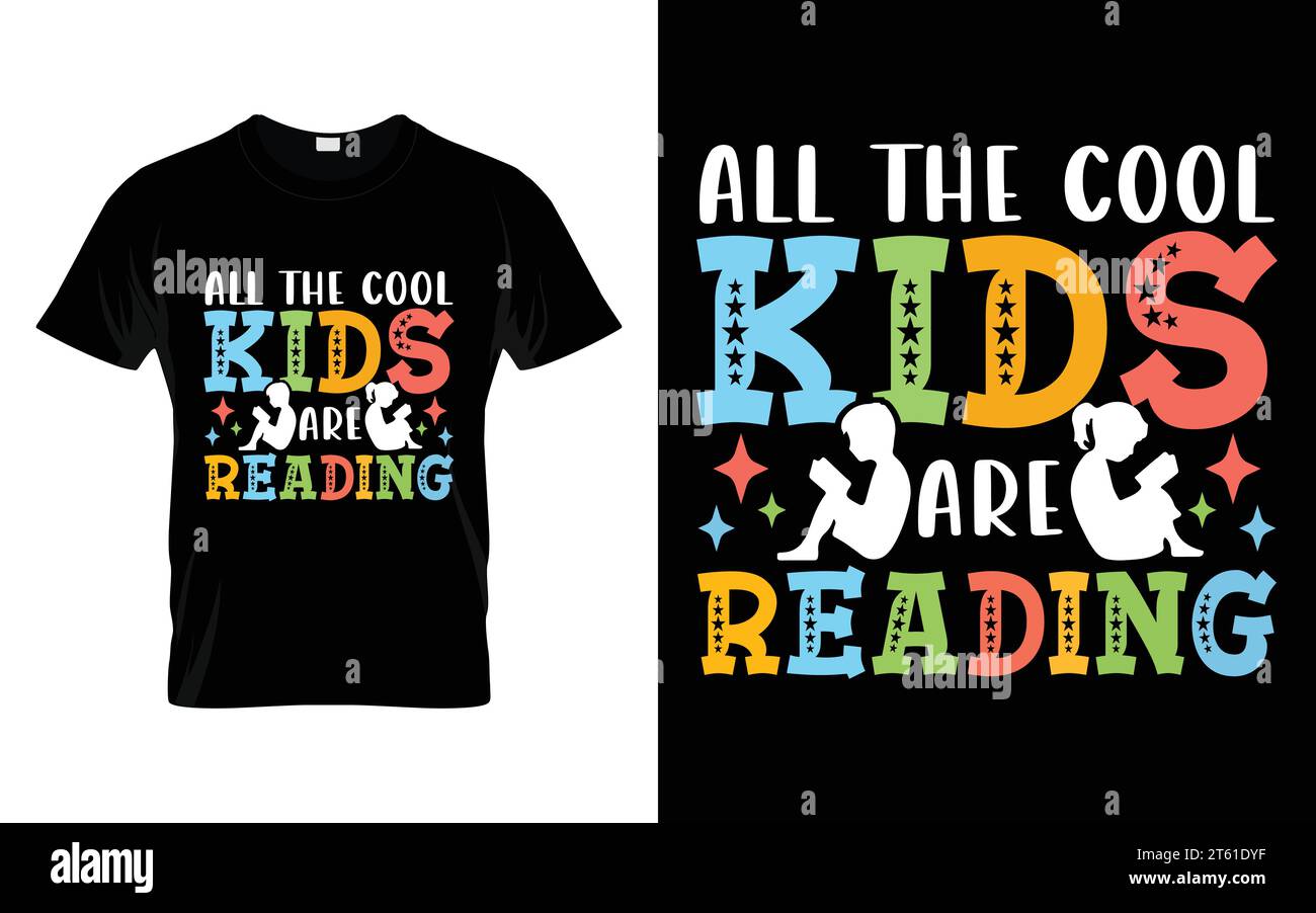 T-shirt All the Cool Kids Are Reading Reading Book Illustration de Vecteur