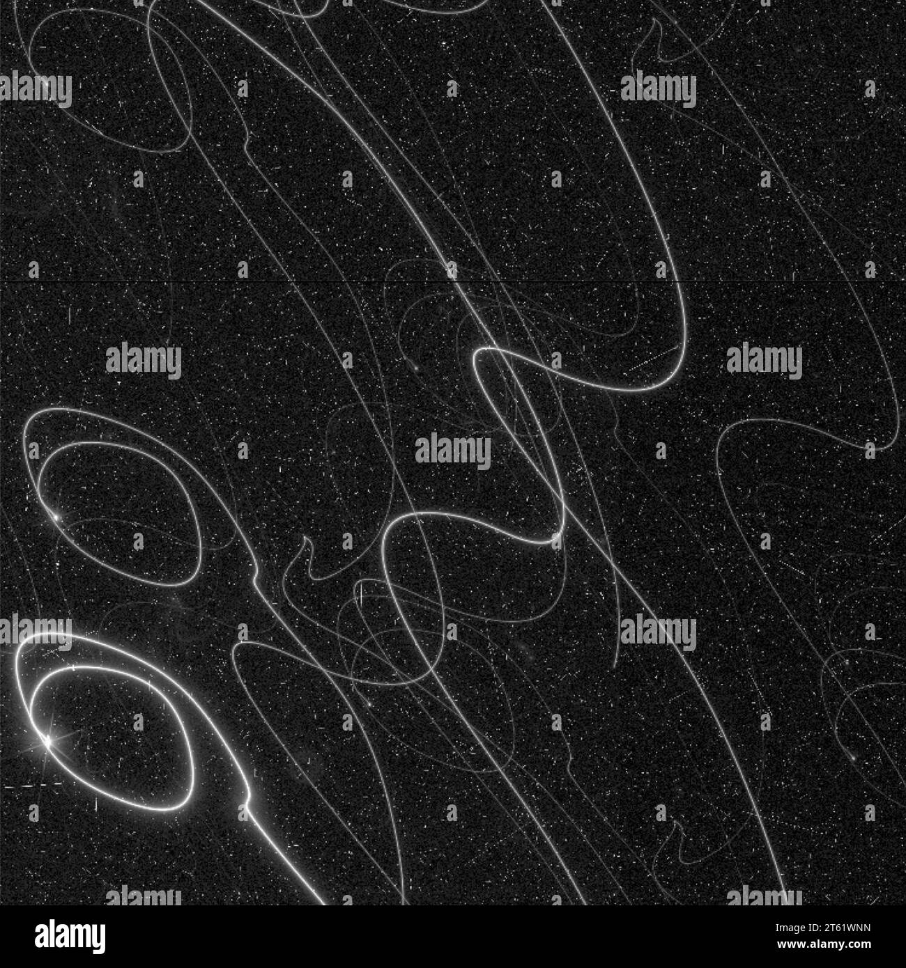 Deep Space. 10 mai 2023. Le télescope a eu un problème de verrouillage sur une étoile guide lors des premiers essais. Jusqu'à ce que les ingénieurs puissent télécharger un nouveau logiciel sur son capteur de guidage fin, l'observatoire pivotait dans tout le ciel Credit : ESA/Euclid/ZUMA Press Wire/ZUMAPRESS.com/Alamy Live News Banque D'Images