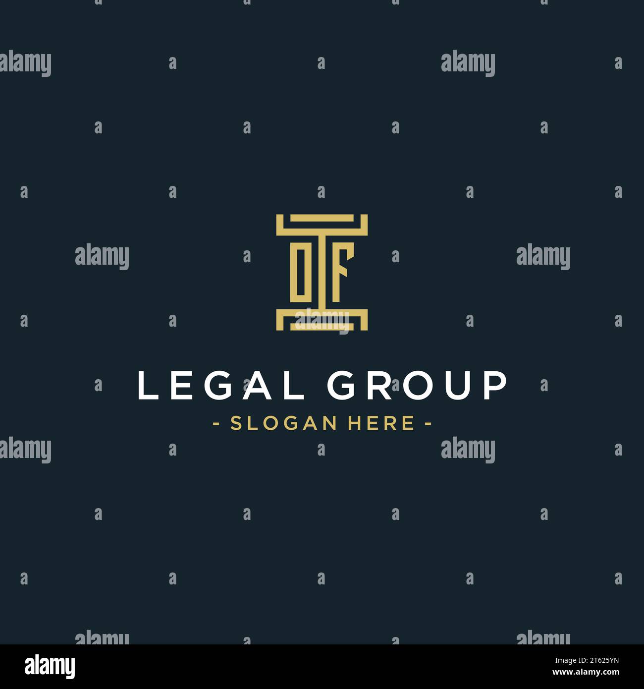 DE la conception initiale de monogramme de logo pour juridique, avocat, avocat et cabinet d'avocats Illustration de Vecteur