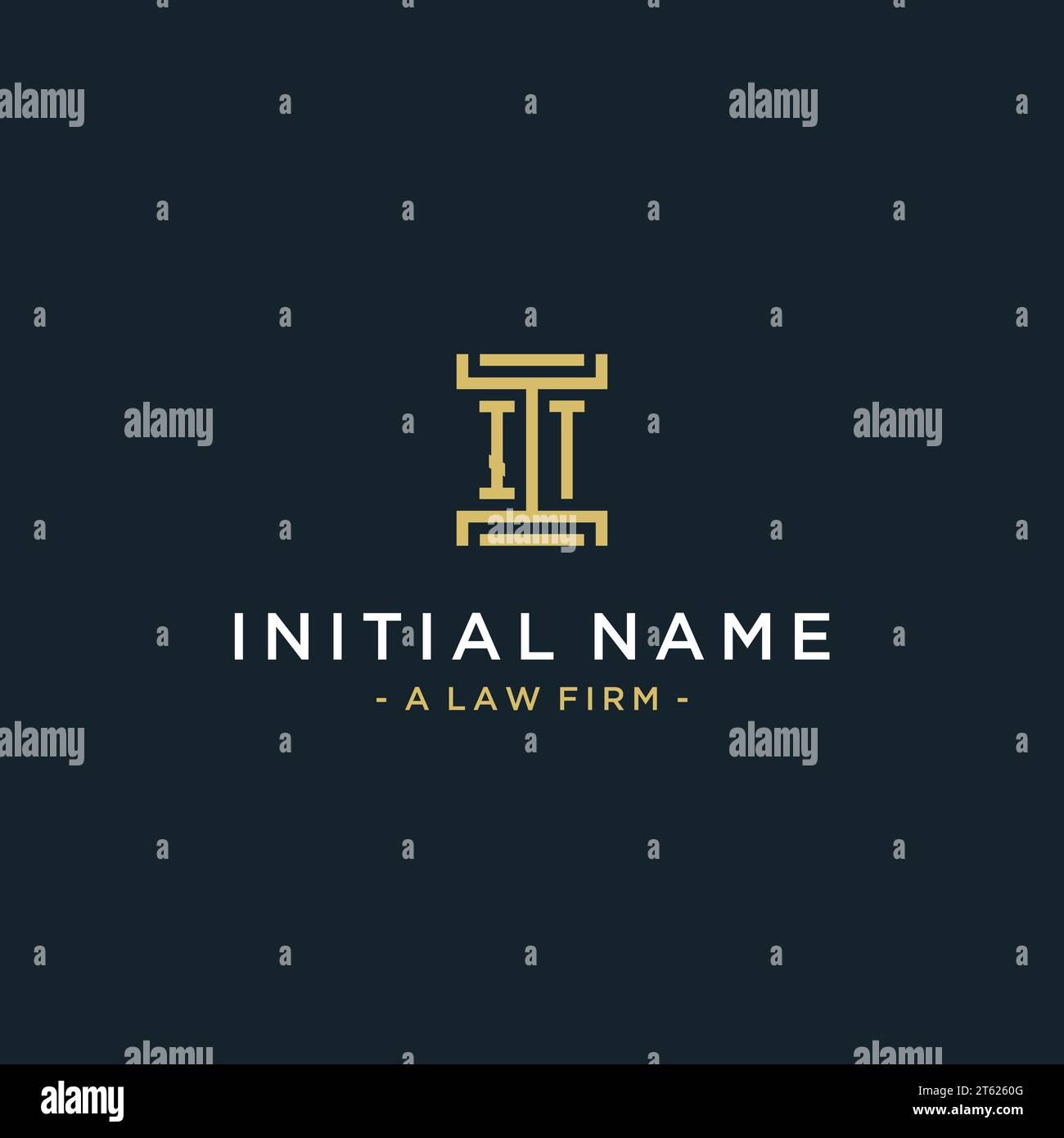 IL conception initiale de monogramme de logo pour juridique, avocat, avocat et cabinet d'avocats Illustration de Vecteur