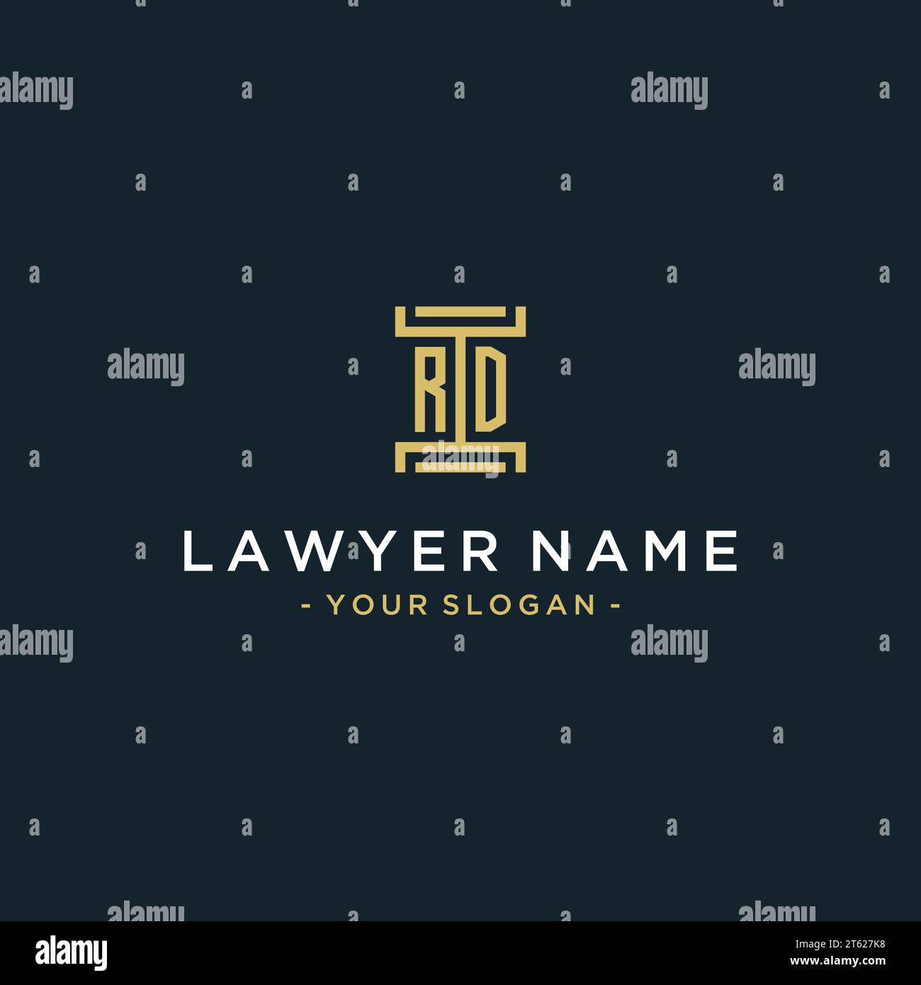 Conception initiale de monogramme de logo RD pour juridique, avocat, avocat et cabinet d'avocats Illustration de Vecteur