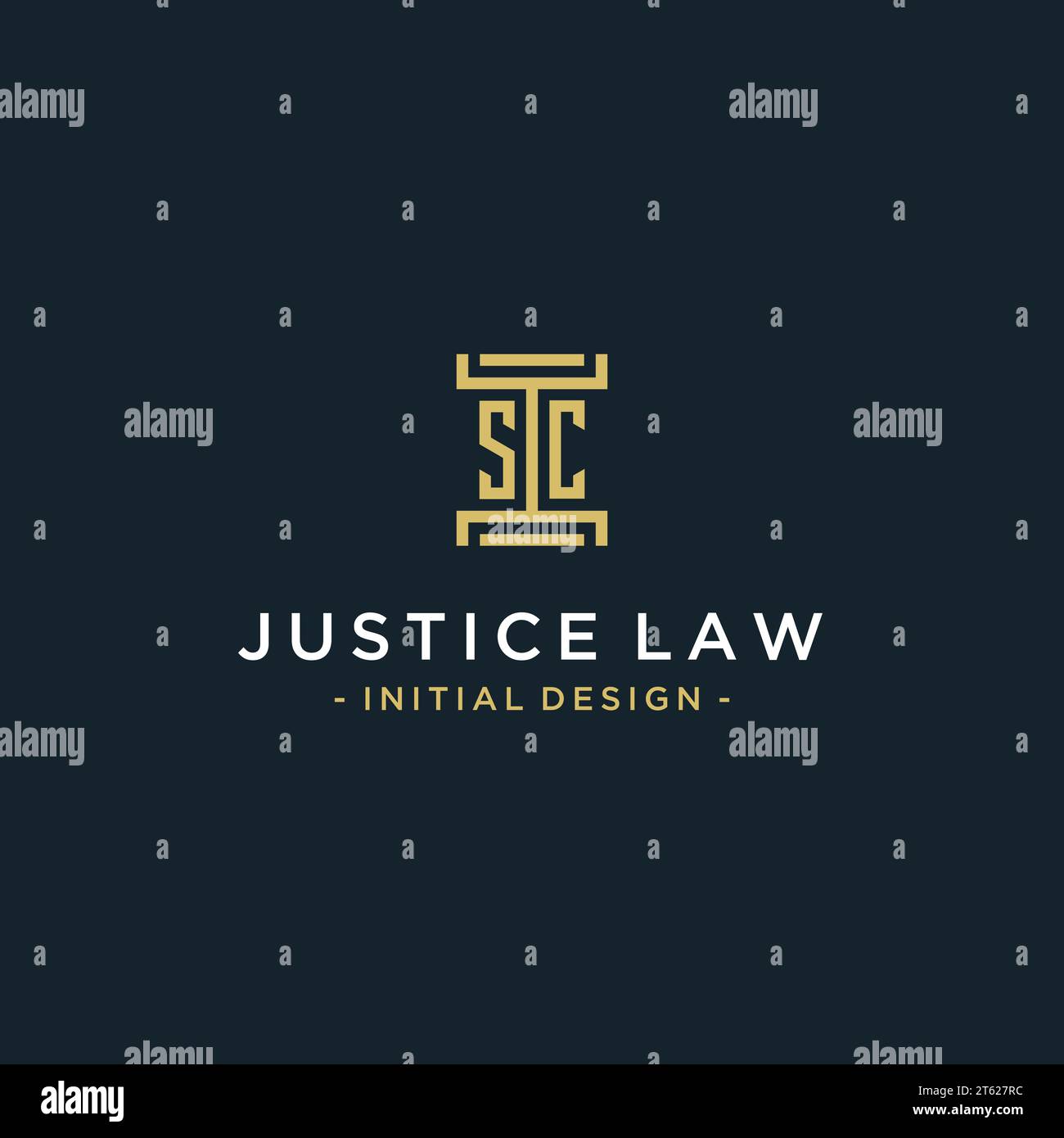 Conception initiale de monogramme de logo SC pour juridique, avocat, avocat et cabinet d'avocats Illustration de Vecteur
