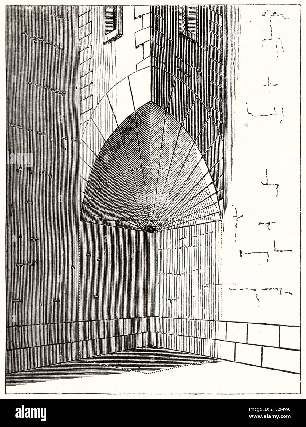 Ancienne illustration représentant une arche de corbeau. D'après bosse, publ. Sur magasin pittoresque, Paris, 1849 Banque D'Images