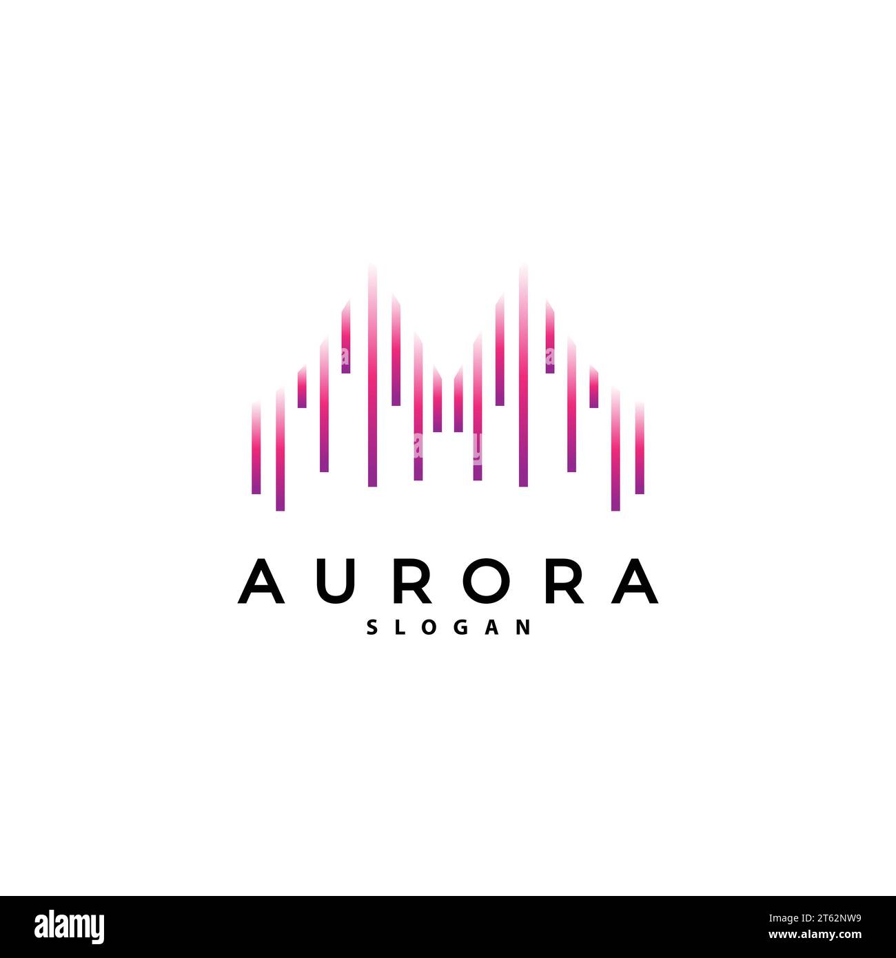 Logo Aurora, vecteur d'onde lumineuse, conception de paysage de nature, icône d'illustration de modèle de marque de produit Illustration de Vecteur