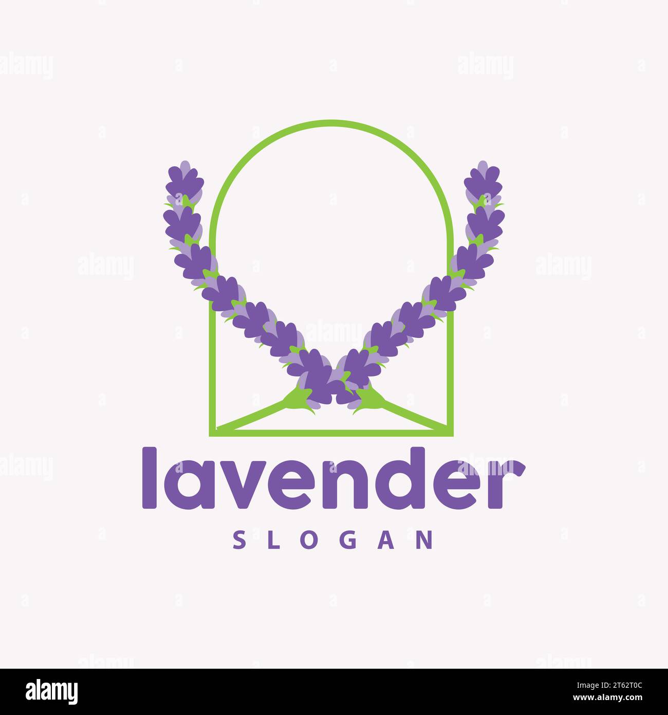 Logo de lavande, simple élégant vecteur de plante de fleur violette, conception de carte de voeux, bannière, ornement de fleur, mariage dessiné à la main de lavande, icône symbole Illu Illustration de Vecteur