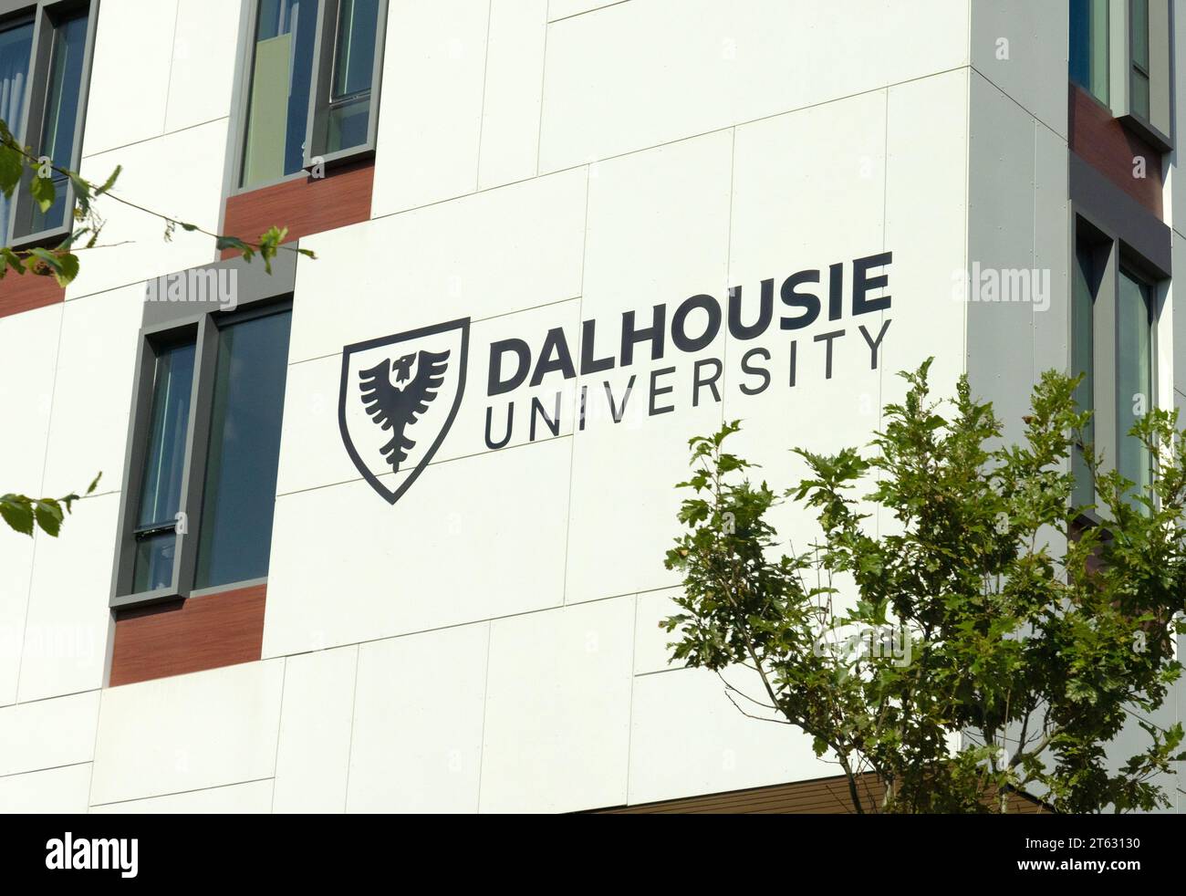 Université Dalhousie, Halifax Canada. Signe sur le bâtiment de l'université. Enseignement supérieur au Canada. Halifax Nouvelle-Écosse Canada. Banque D'Images