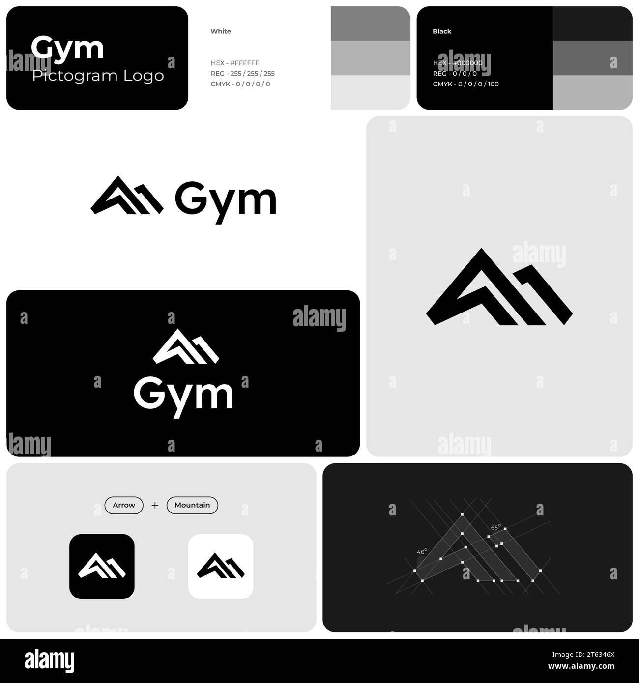 Logo professionnel monochrome du club de santé Illustration de Vecteur