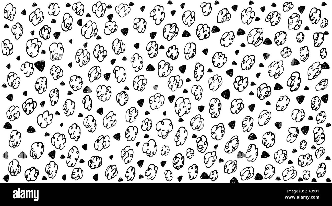 Texture arrière-plan triangles Doodle Elements Sketch Noir blanc Banque D'Images