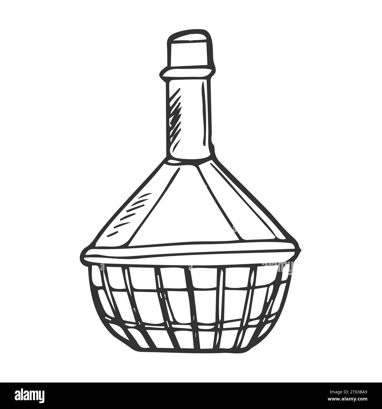 Croquis bouteille de vin . bouteille de vin, croquis vectoriel Illustration de Vecteur