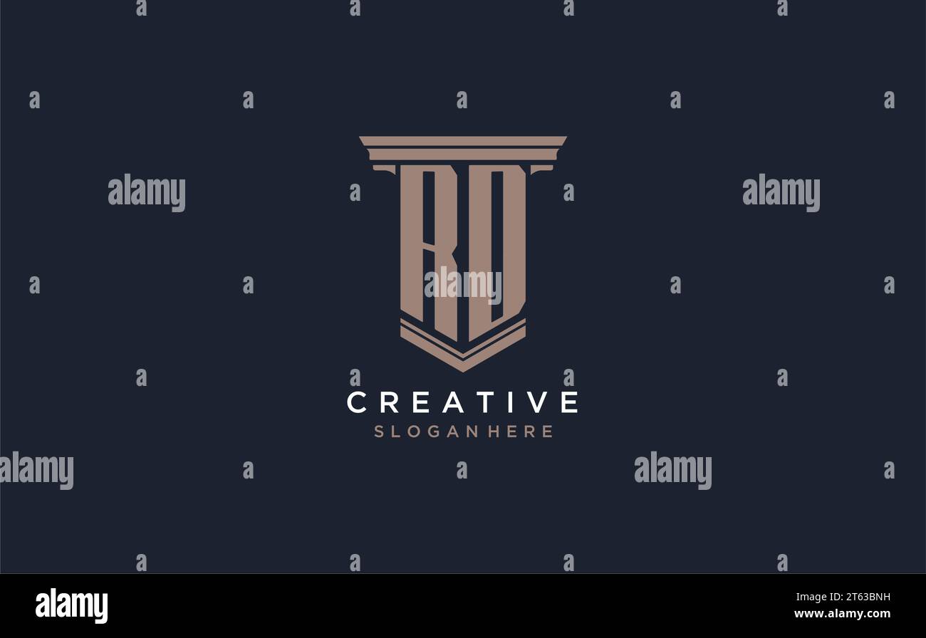 Logo initial RD avec style de pilier, idées de conception de logo de cabinet d'avocats de luxe inspiration Illustration de Vecteur