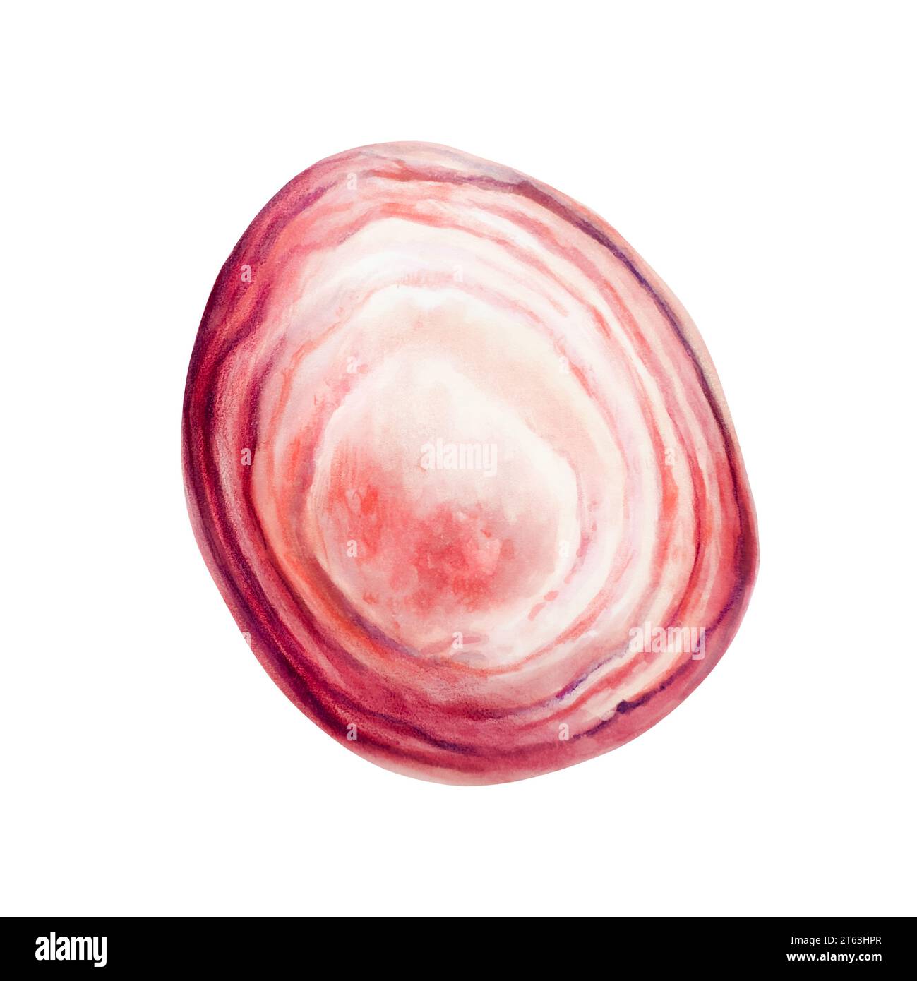 Pierre dessinée à la main aquarelle pour la rhodochrosite du chakra du cœur. Illustration de quartz rose curatif naturel avec talisman et cristal isolé sur fond blanc Banque D'Images
