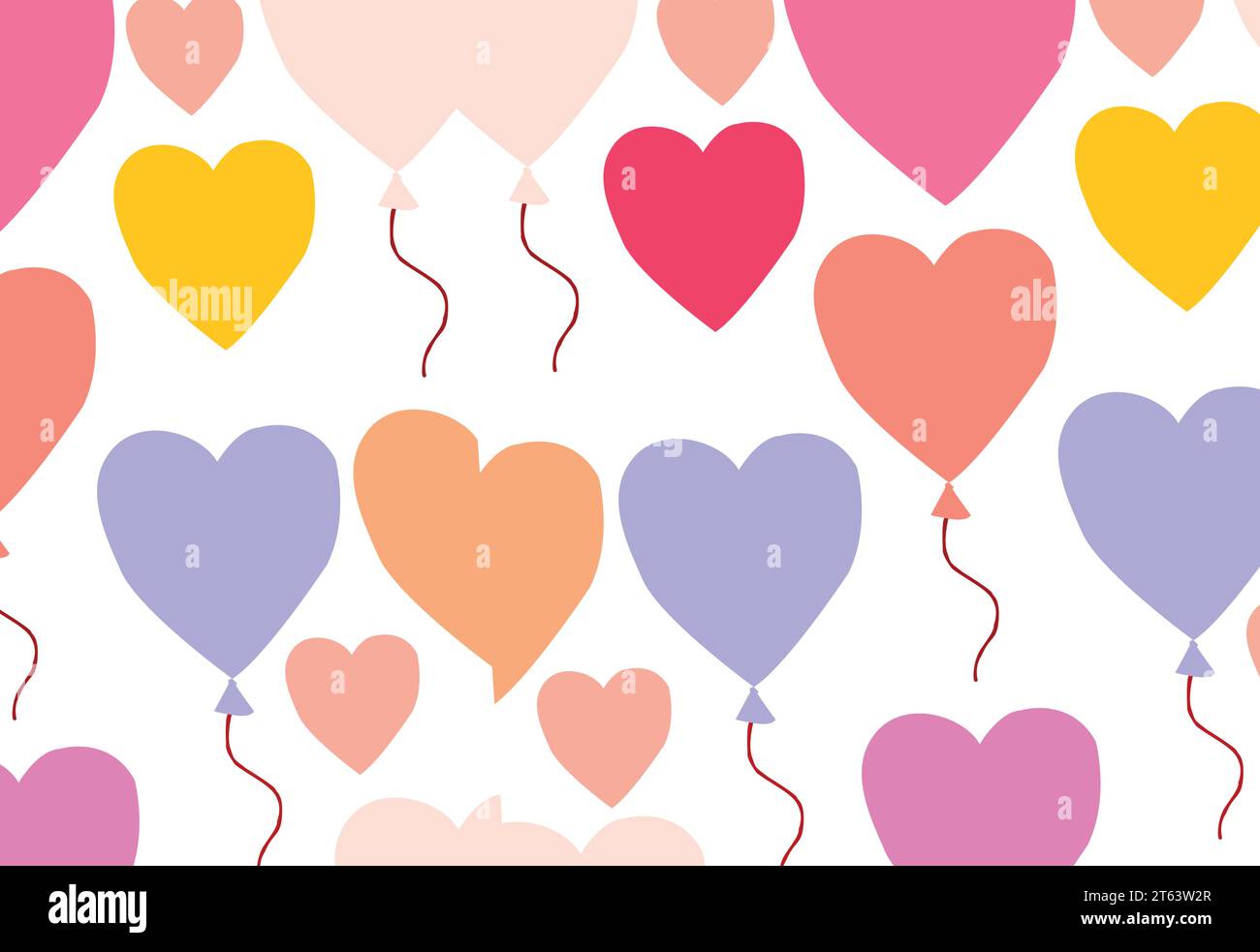 Valentines Hearts motif coloré sans couture pour le papier d'emballage et les vêtements d'enfants imprimer et les tissus d'emballage ou d'autres concepts Illustration de Vecteur