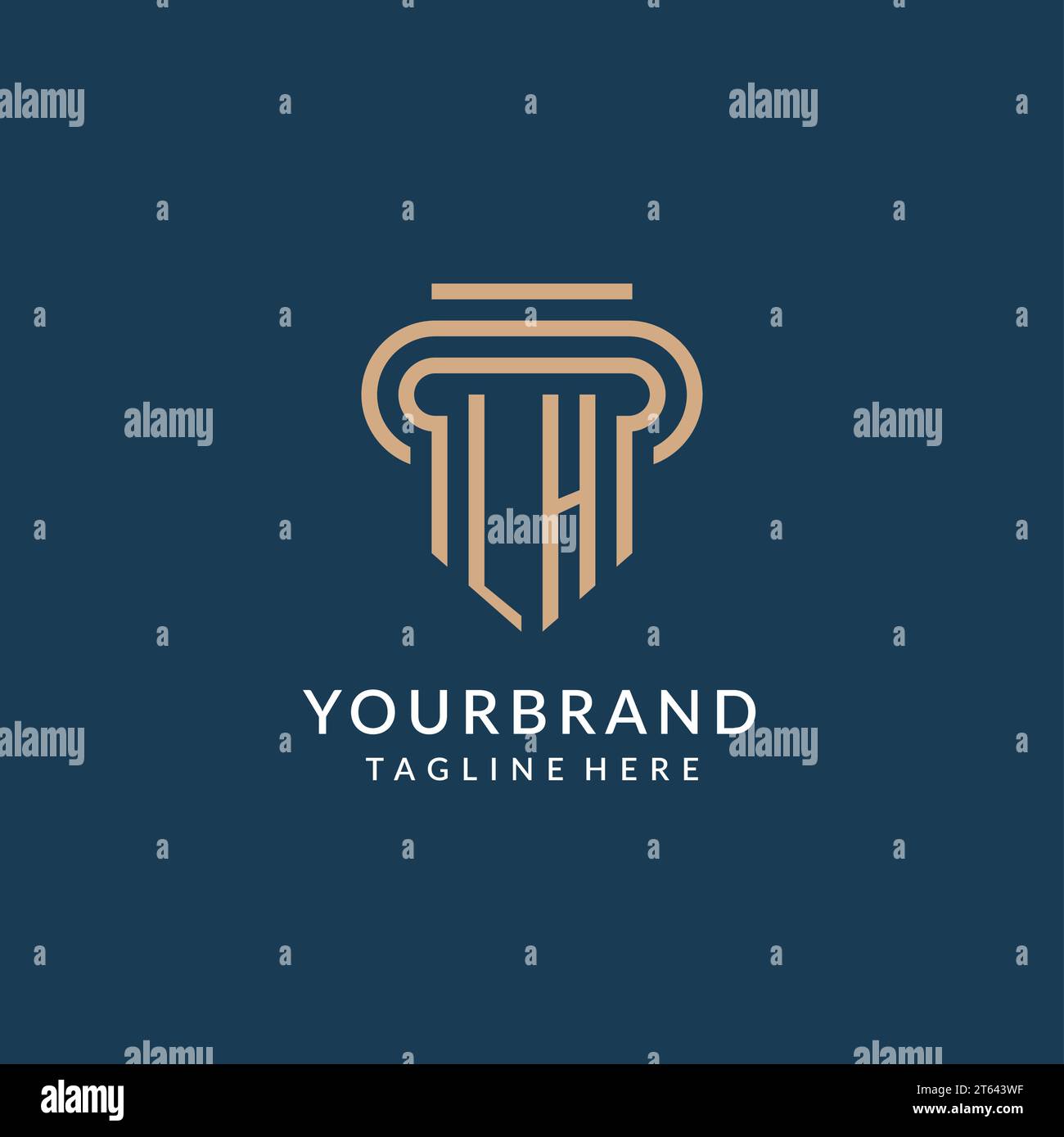 Style initial de logo de pilier gauche, graphique vectoriel de conception de logo de cabinet d'avocats juridique de luxe moderne Illustration de Vecteur