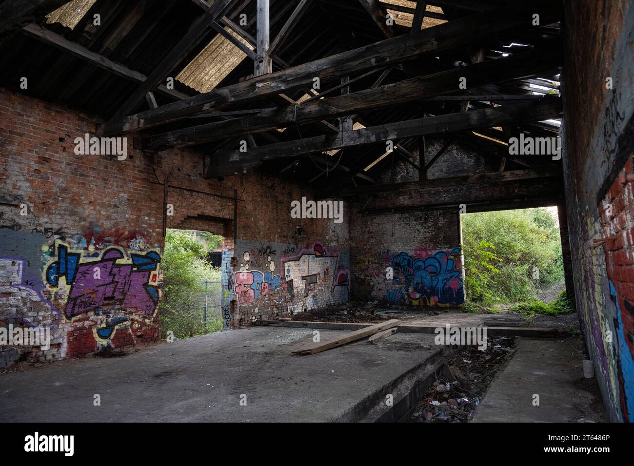 Entrepôt abandonné, Canal, Sheffield Banque D'Images