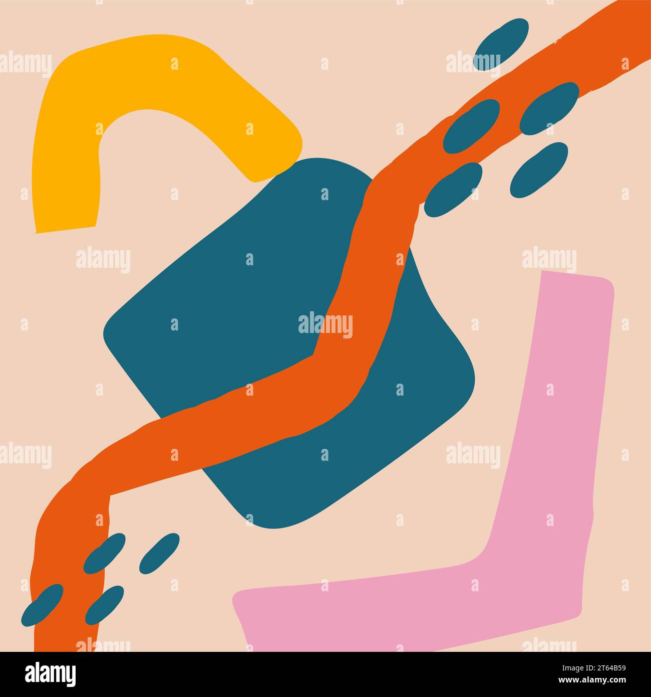 Imprimé d'affiche brutaliste naïf. Typographie rectangle ovale de cercle groovy dans le style de bande dessinée rétro tendance des années 90. Illustration vectorielle avec desig géométrique ondulé Illustration de Vecteur