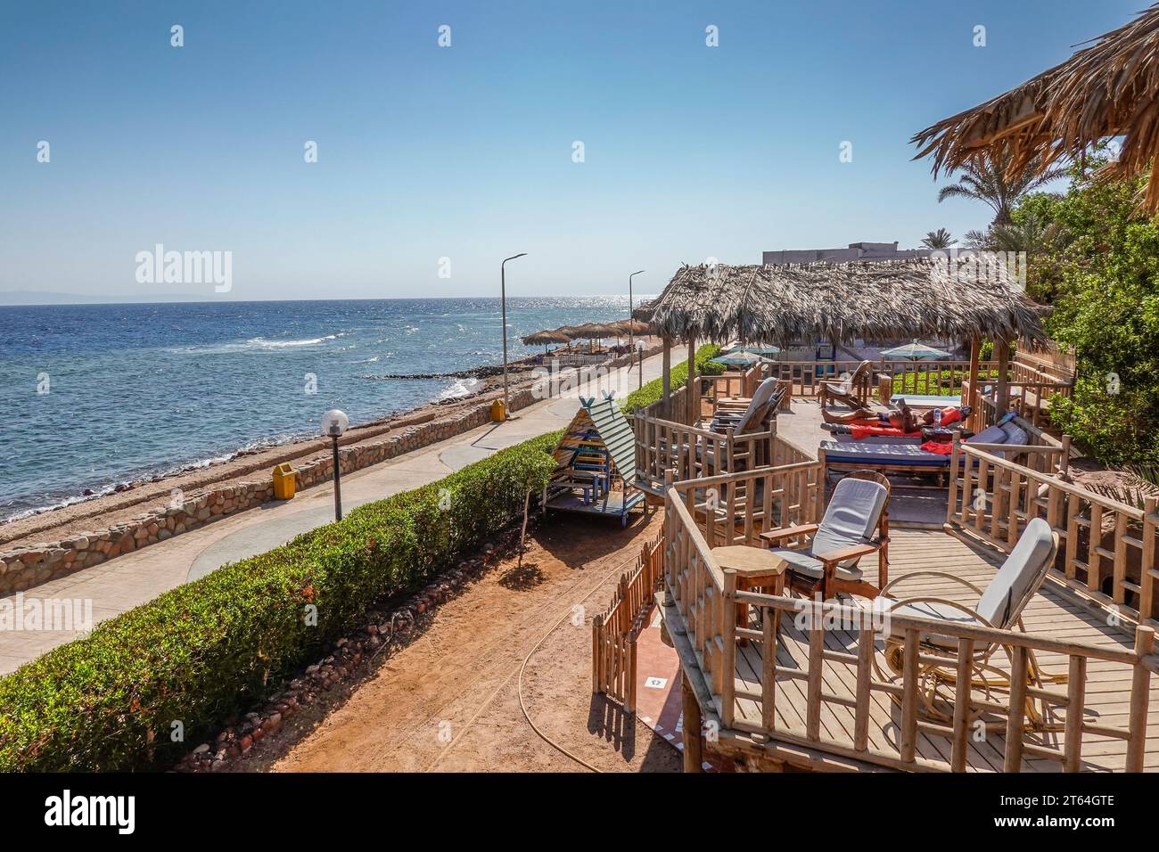 Strand, Küste, Promenade, Mashraba, Dahab, Sinaï, Ägypten Banque D'Images