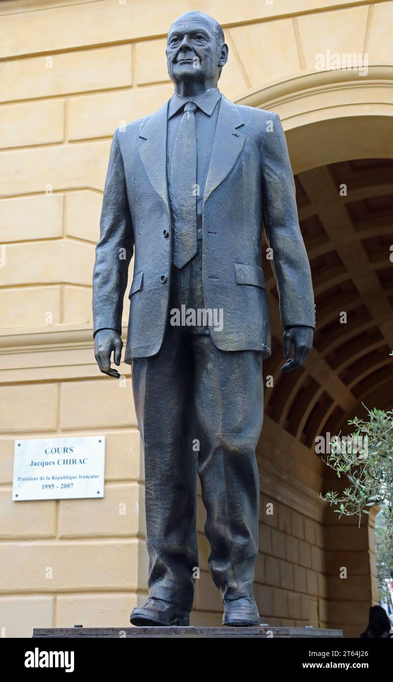 Statue de Jacques Chirac à Nice Banque D'Images