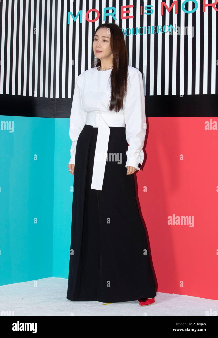 Séoul, Corée du Sud. 8 novembre 2023. L'actrice sud-coréenne Choi Ji-woo, assiste à un photocall pour l'événement Boucheron 2023 Carteblanche à Séoul, Corée du Sud, le 8 novembre 2023. (Photo : Lee Young-ho/Sipa USA) crédit : SIPA USA/Alamy Live News Banque D'Images