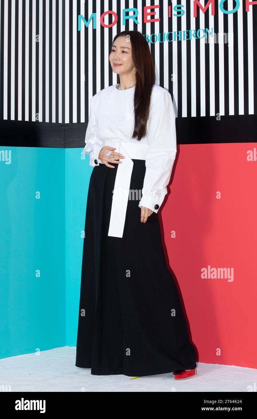 8 novembre 2023 – Séoul, Corée du Sud : l'actrice sud-coréenne Choi Ji-woo, assiste à un photocall pour l'événement Boucheron 2023 Carteblanche à Séoul, Corée du Sud le 8 novembre 2023. (Photo : Lee Young-ho/Sipa USA) Banque D'Images
