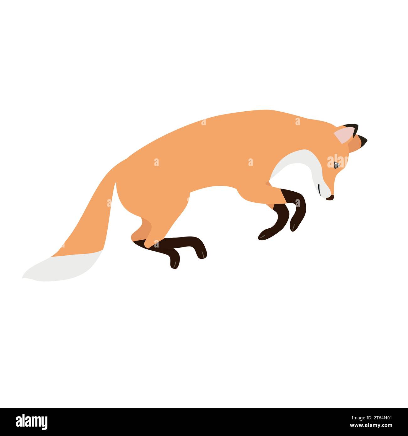 Vecteur plat dessiné à la main renard sautant Illustration de Vecteur