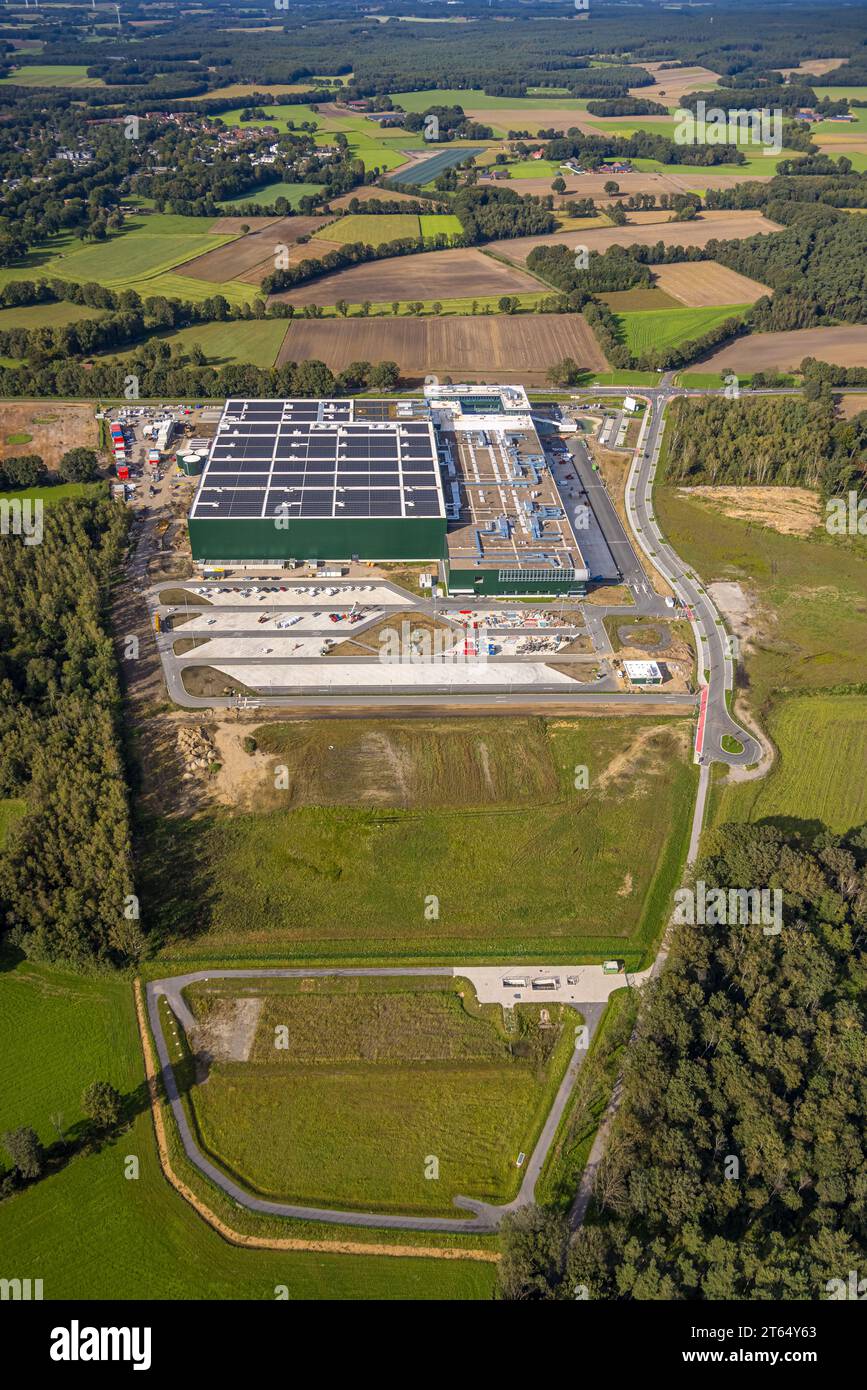 Vue aérienne, parc industriel de Große Heide, ancienne fosse Wulfen 1/2 de la mine de charbon Fürst Leopold, Barkenberg, Dorsten, région de la Ruhr, Rhénanie-du-Nord-Westphalie, Banque D'Images