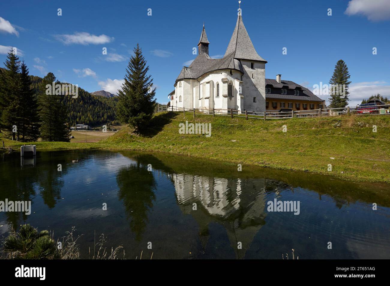 Église filiale Saint-Jean-Baptiste, Flattnitz, Gloednitz, Carinthie, Autriche Banque D'Images