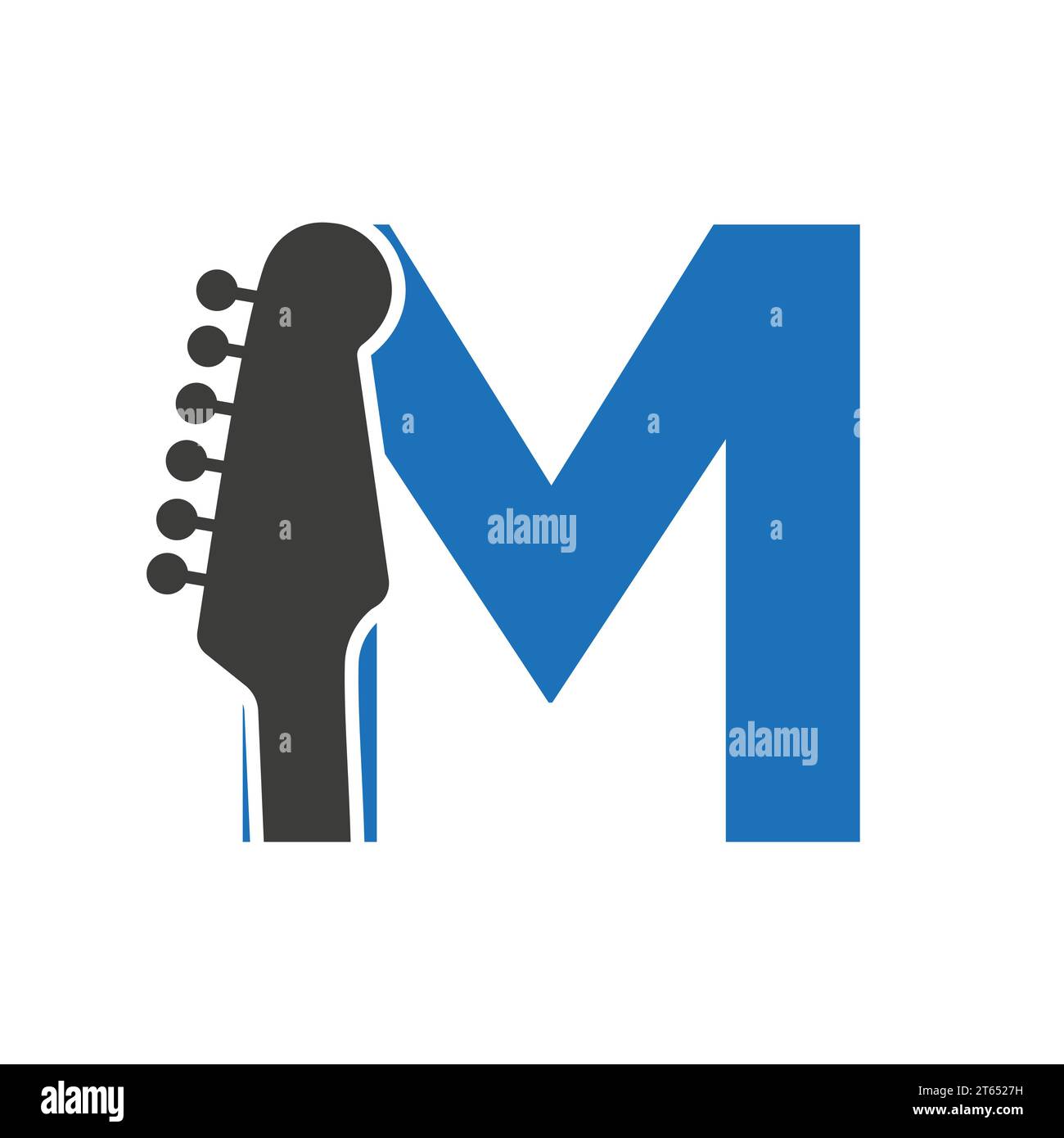 Logo de musique sur le modèle vectoriel lettre M. Illustration de Vecteur