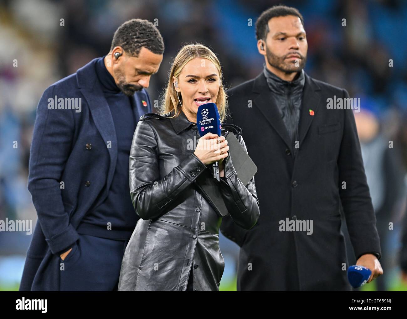 Manchester, Royaume-Uni. 7 novembre 2023. Laura Woods, lors de la Ligue des champions de l'UEFA, match de la quatrième journée Groupe G au City of Manchester Stadium/Etihad Stadium, Manchester, Angleterre. (Image de crédit : ©Cody Froggatt/Alamy Live News) Banque D'Images