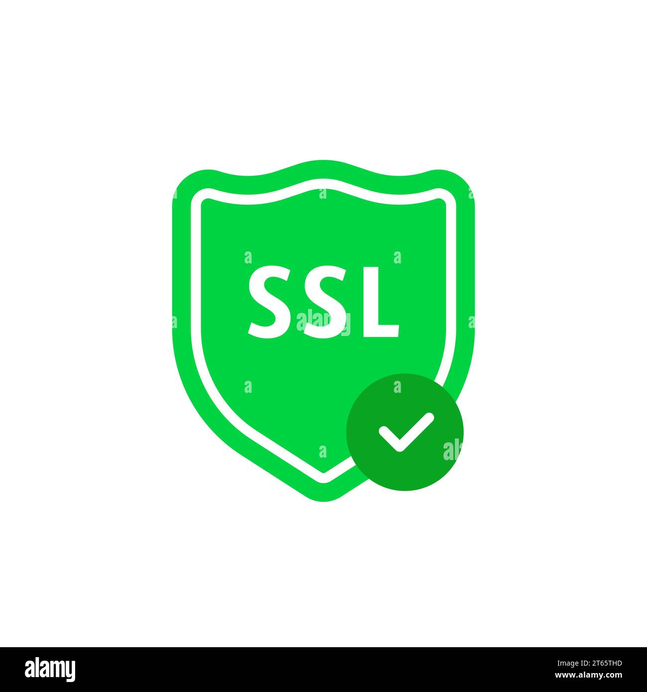 bouclier ssl vert simple avec coche Illustration de Vecteur