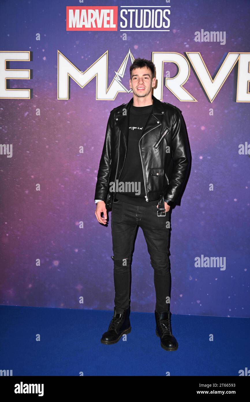 Milan, Italie. 08 novembre 2023. Milan, PHOTOCALL pour le nouveau film Marvel Studios THE MARVELS. Sur la photo : Agustín Loser crédit : Agence photo indépendante/Alamy Live News Banque D'Images