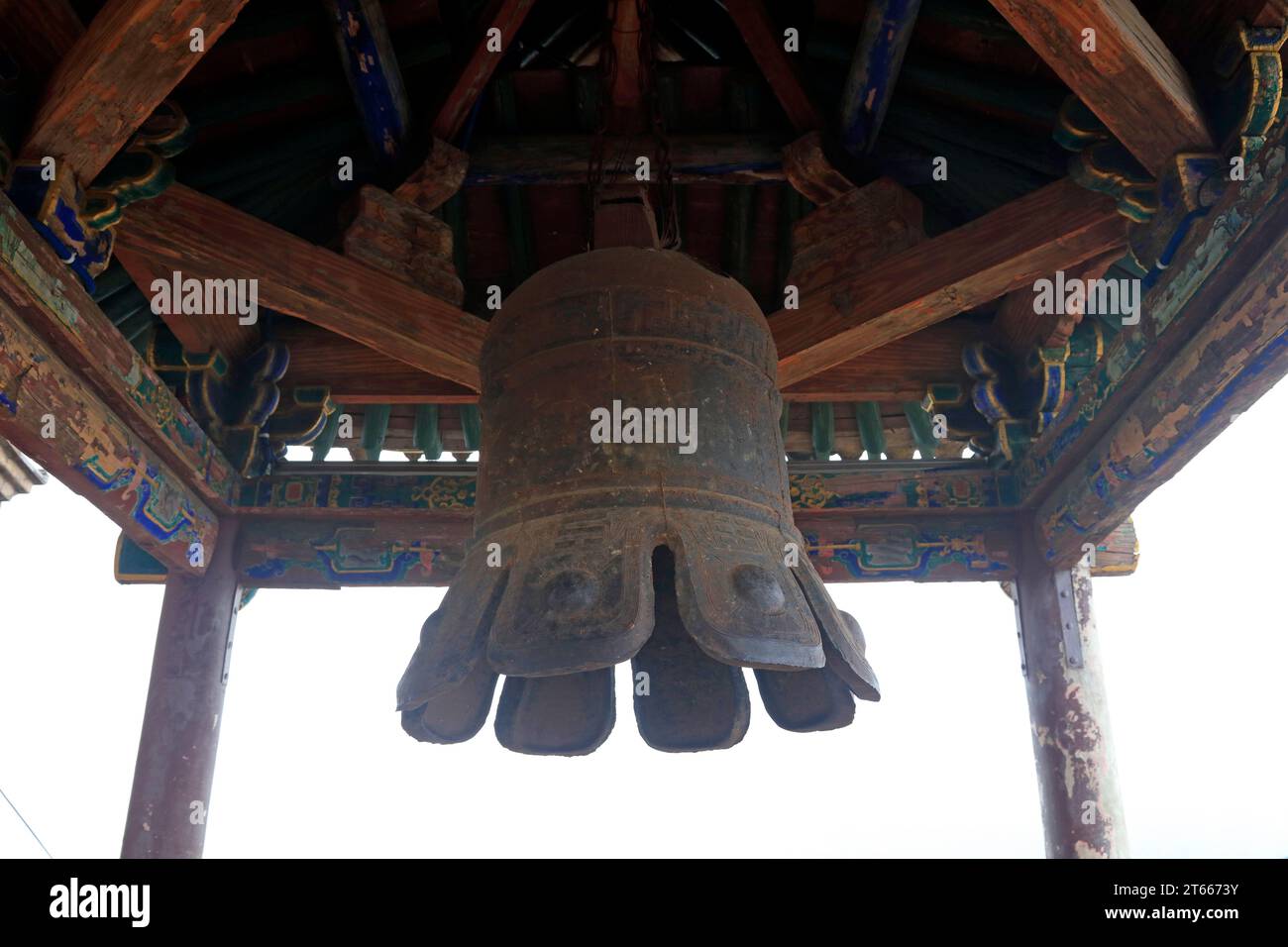 Cloches de bronze dans les temples chinois anciens Banque D'Images