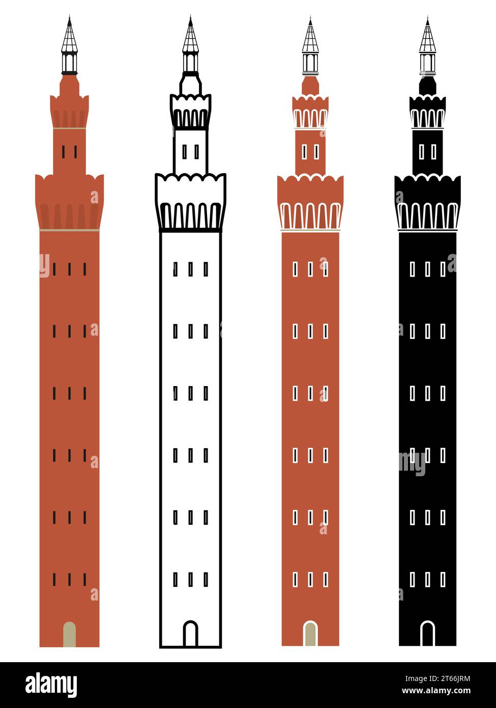 Grimsby Dock Tower au Royaume-Uni Illustration de Vecteur