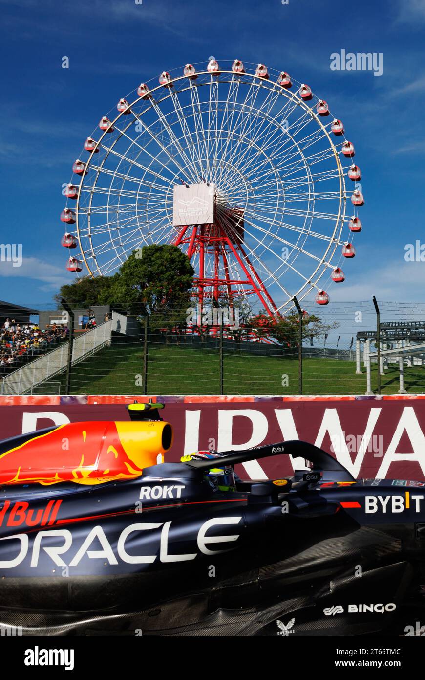 Circuit du Grand Prix de Suzuka, 9 novembre 2023 : Sergio Perez (MEX) de l'équipe Red Bull lors du Grand Prix de Formule 1 du Japon 2023. Banque D'Images