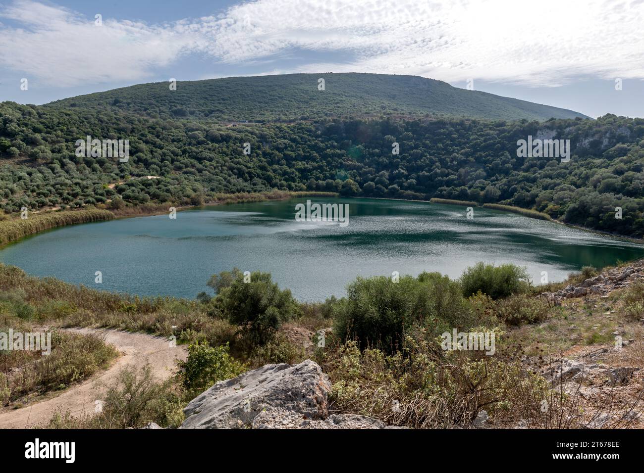 Lac Komiti. Vonitsa. Grèce. Créé à la suite d'une frappe de comète. Banque D'Images