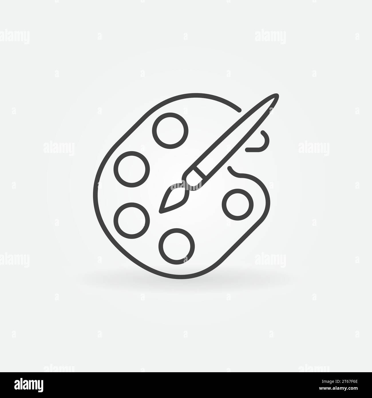 Icône ou symbole vectoriel de palette de peinture dans le style trait fin Illustration de Vecteur