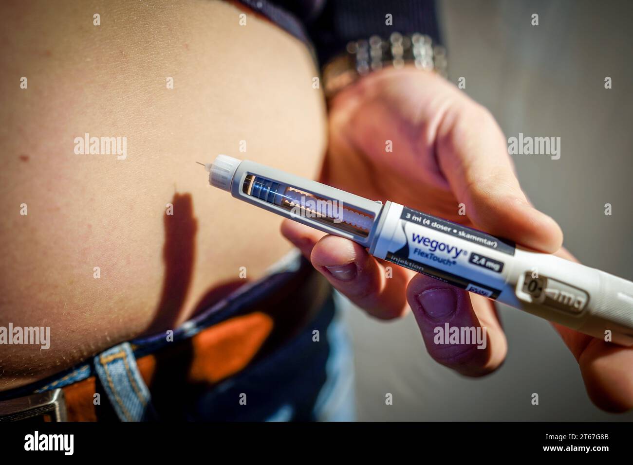 Oslo 20231108.Novo Nordisk produit le médicament Wegovy. Médecine du diabète et injections anti-obésité. Ingrédient actif : Semaglutide. Fabricant : Novo Nordisk. Photo : Lise Aaserud / NTB Banque D'Images