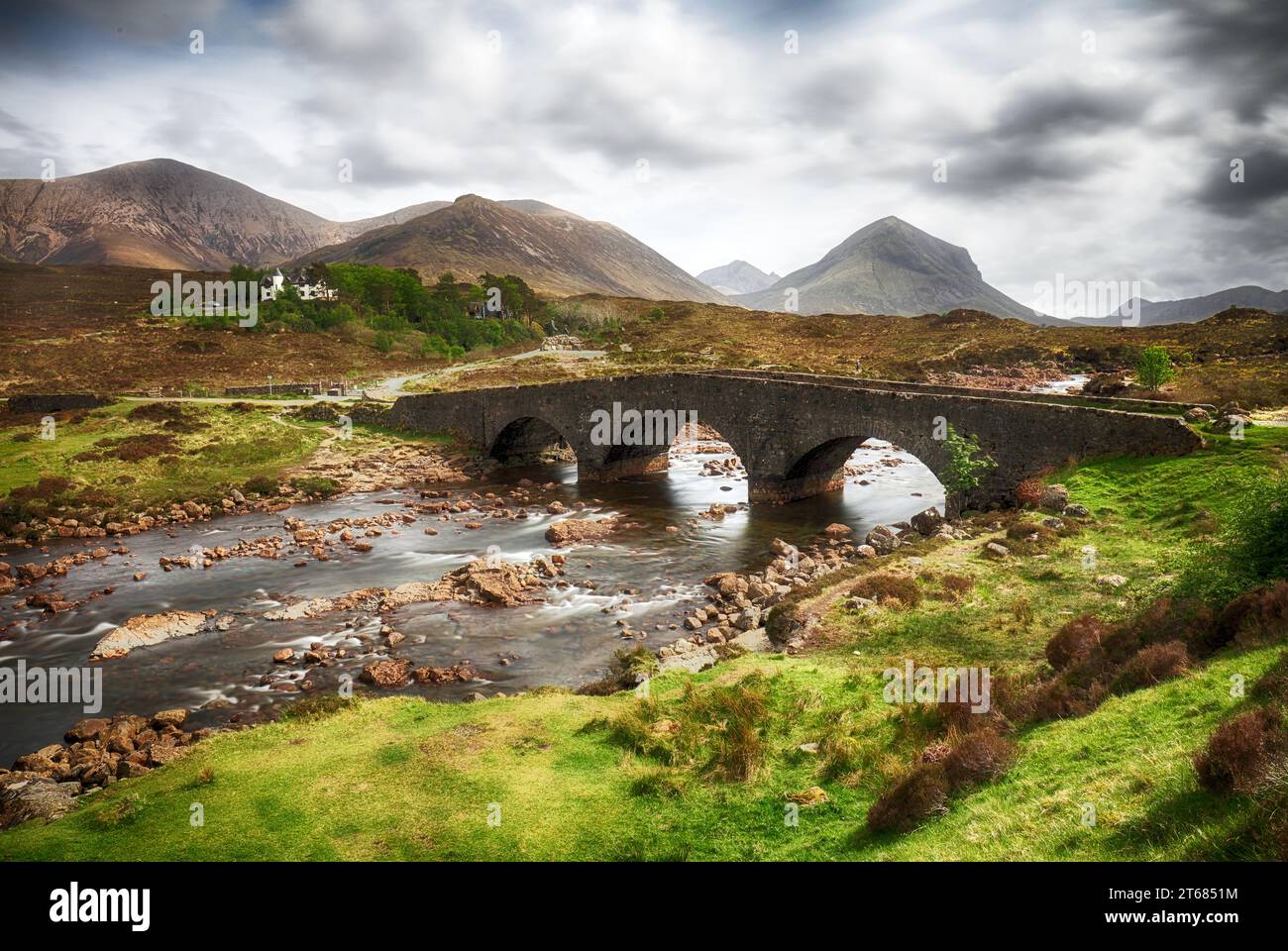 Écosse - ancien pont de Sligachan sur l'île de Skye Banque D'Images