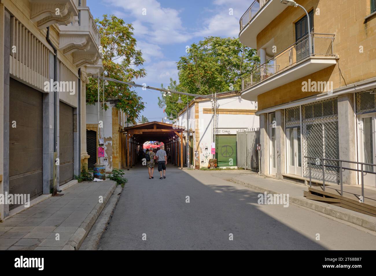 No man's Land séparant le nord occupé du sud à Nicosie, Chypre Banque D'Images