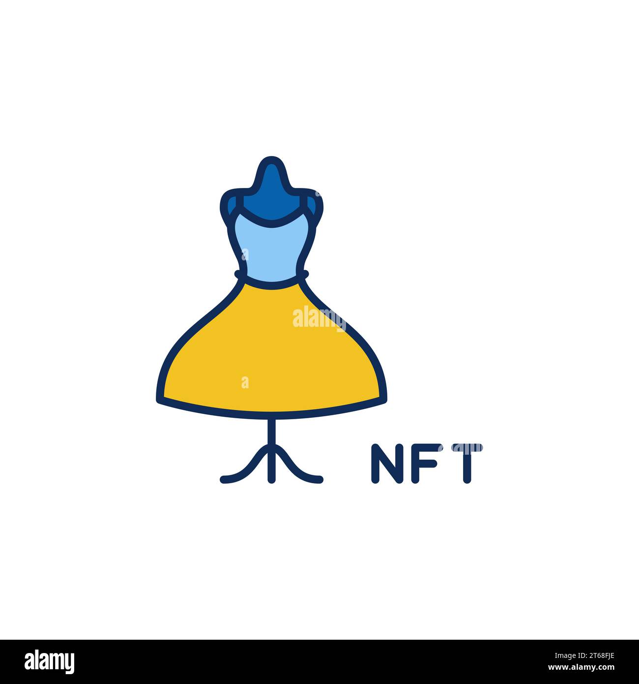NFT Woman Dress vector concept icône colorée - signe non fongible Token Fashion Illustration de Vecteur