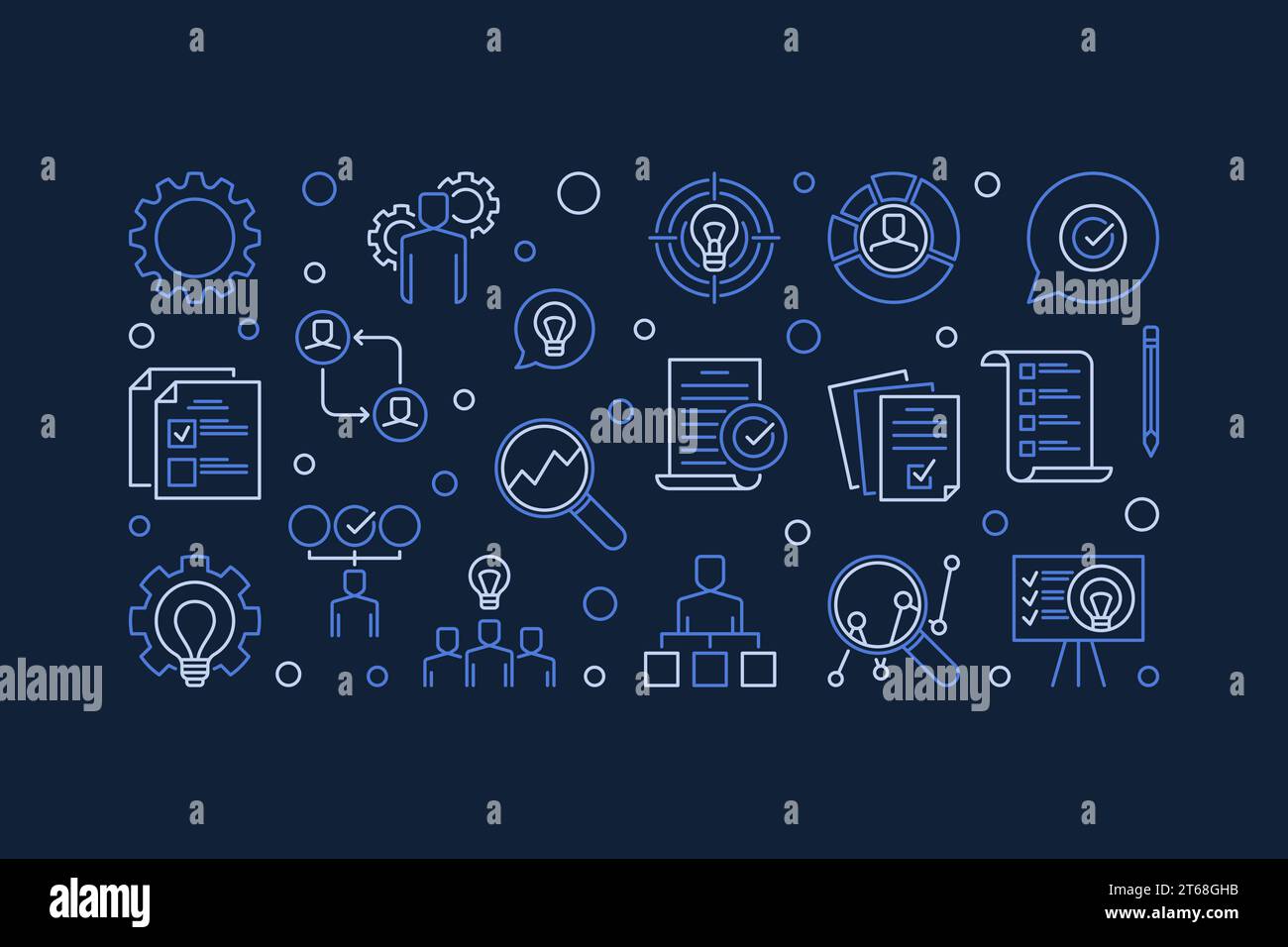 Plan d'action commercial Vector bannière ou illustration horizontale créative Illustration de Vecteur