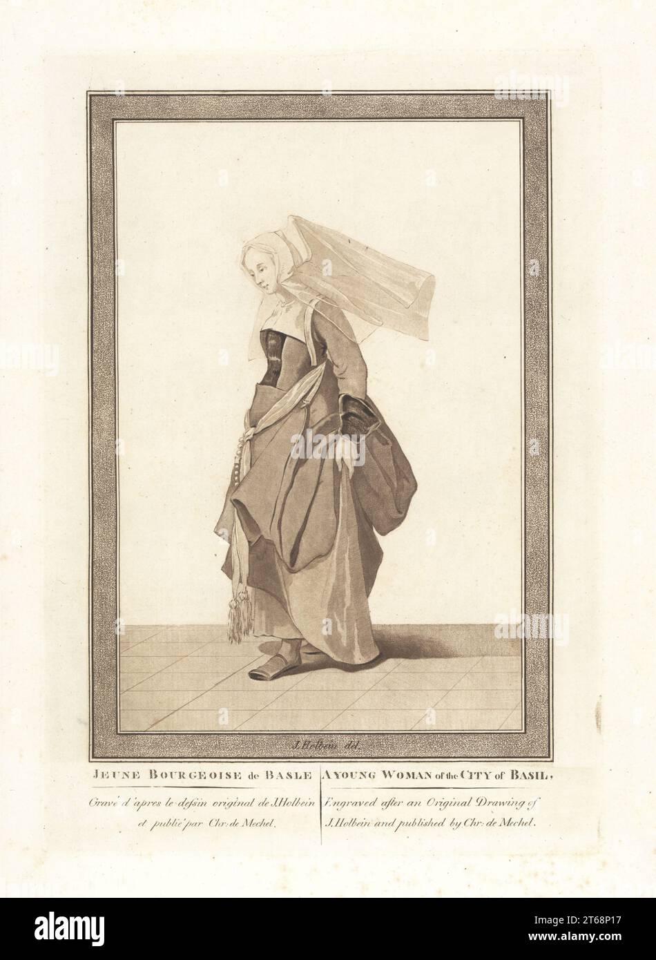 Bale Robe Communication Costume d'une jeune femme de la ville de Bâle, 16th siècle. En hauteur ...