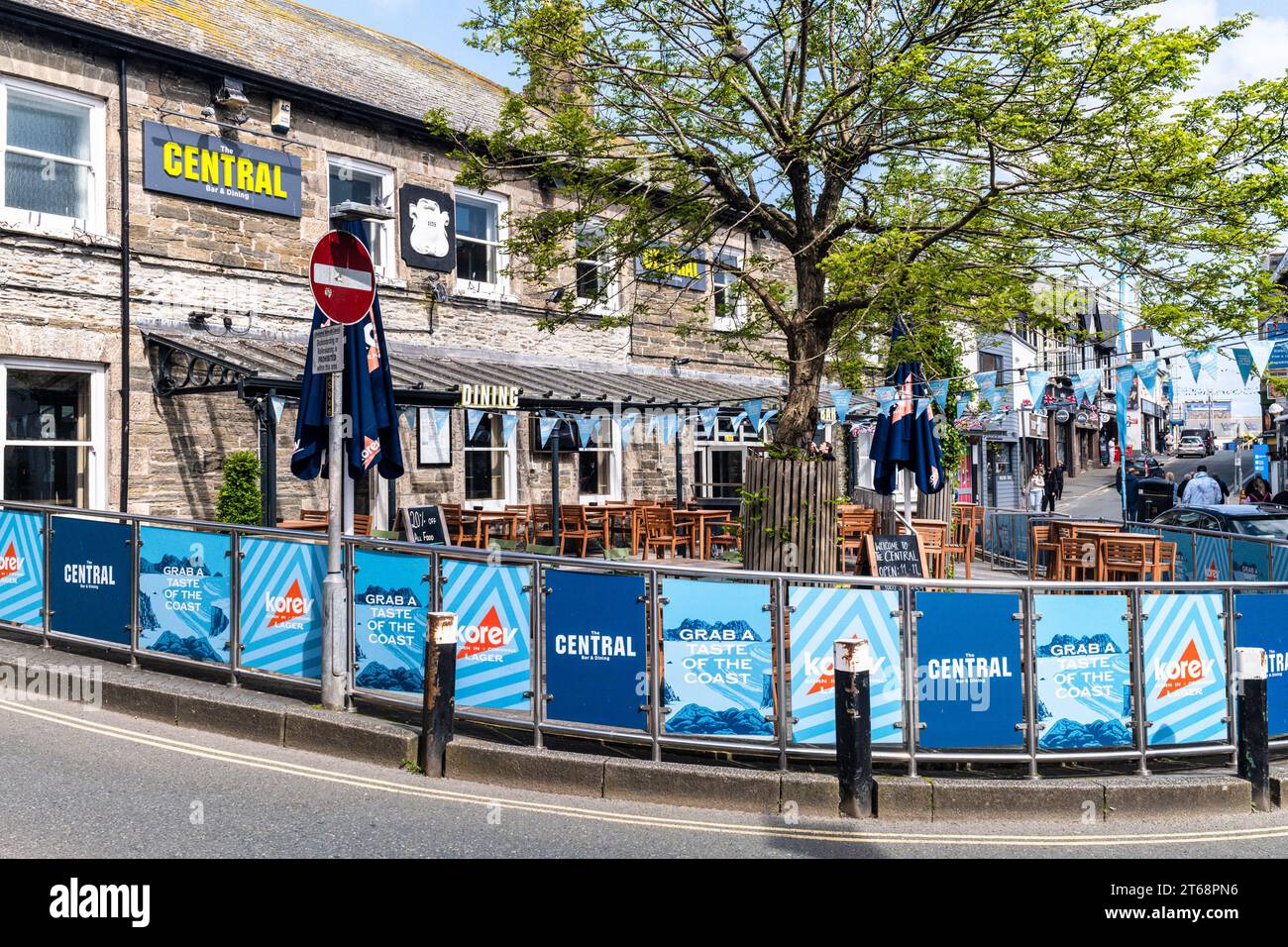 Le Central Pub public House dans le centre-ville de Newquay en Cornouailles au Royaume-Uni. Banque D'Images