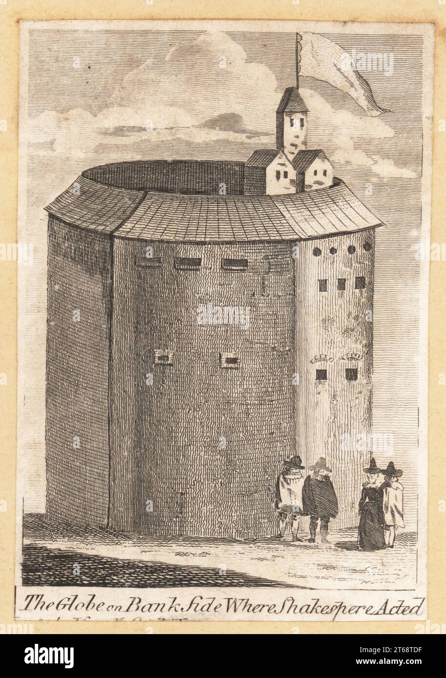 Vue sur le Globe Theatre, Southwark, 17th siècle. Le Globe ou Rose Theatre associé à William Shakespeare dans sa première incarnation, 1599-1613. Amphithéâtre en plein air polygonal de trois étages. The Globe on Bank Side, où shakespearien a agi. Gravure sur plaque de coperplate du European Magazine, publiée comme l'indique la Loi, 2 mars 1789 par le libraire et éditeur John Sewell, Cornhill, Londres. Banque D'Images